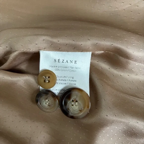 Sezane Scott Camel Trench Coat - Picture 5 of 6